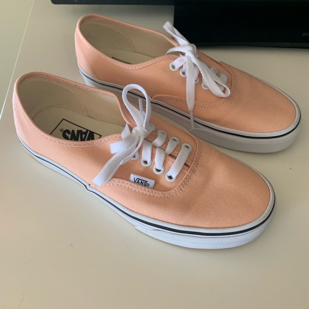 Women’s coral vans. Size 8. Worn once